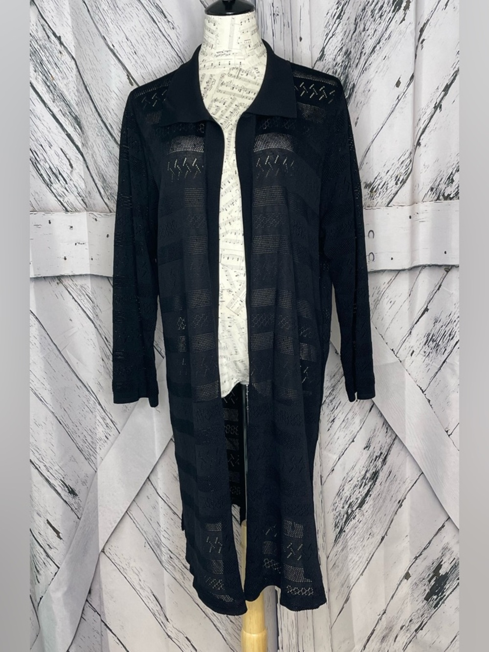 Exclusively Misook Woman Knit Open Long Cardigan 3X